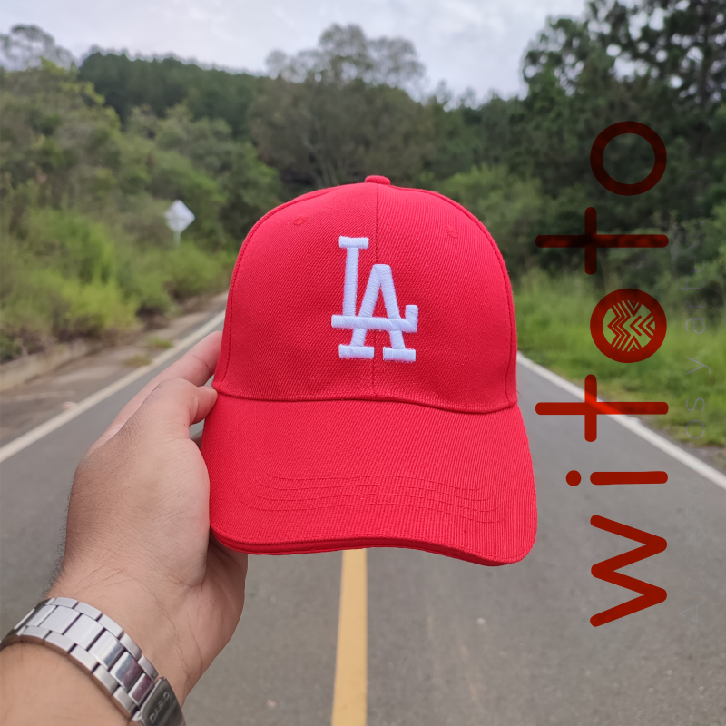 GORRA LOS ANGELES ROJA LOGO BLANCO